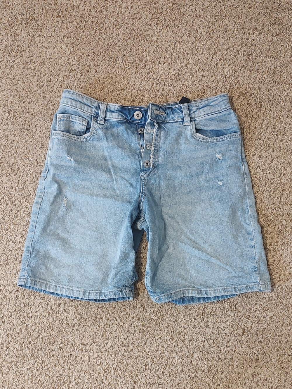 art class Light Blue Denim Button-Fly Shorts